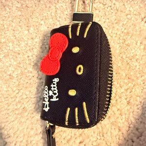 Hello Kitty Black and Red Coin Pouch with Gold Accents